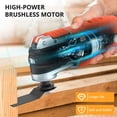 thumbnail image 3 of Parrior 20V Cordless Oscillating Multi-Tool, 3.2° Oscillating Angle, 6 Variable Speed, with 2Ah Battery and Charger for Cutting, Sanding Grinding, 3 of 7