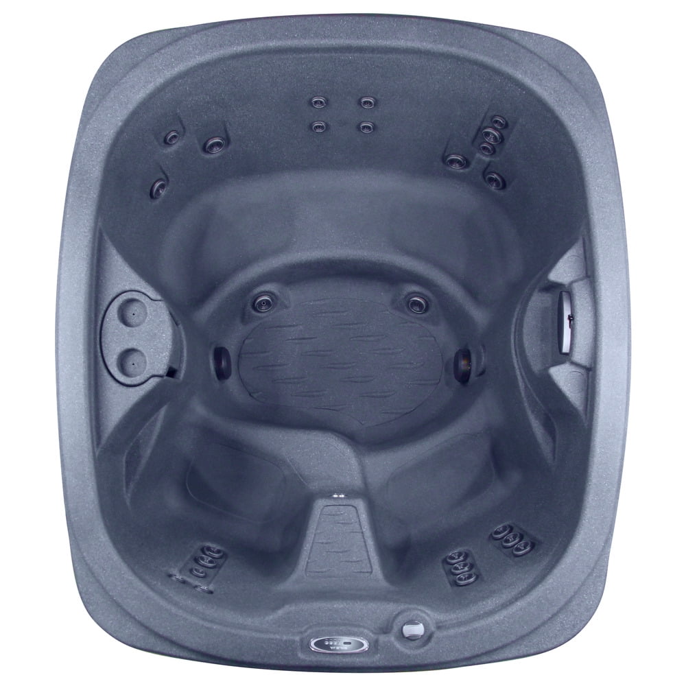 Arise 5‑Person 45‑Jet Plug & Play Hot Tub – 120V/240V, Stainless Steel Heater, Ozone System, Waterfall & LED Lighting (Gray)