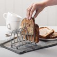 thumbnail image 2 of Toast Bread Rack Holder 6 Stainless Steel Toast Rack With Ball Feet And Loop Carry Handle, 2 of 5