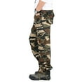 thumbnail image 3 of Frontwalk Mens Cargo Pants Camouflage Relaxed Fit Camo Print Trouser with Pockets Khaki 30, 3 of 4