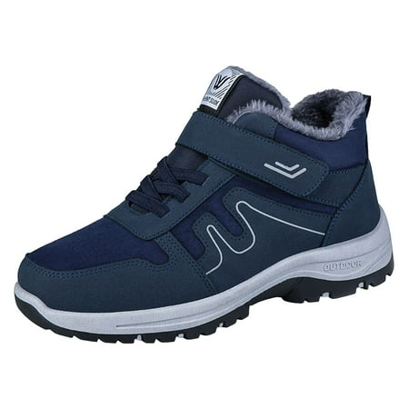 Men s Thickened Fashionable Short Length Casual Snow Boot Hiking Boots Winter Non-Slip Warm Boots Low Top Sports Walking Couple Shoes