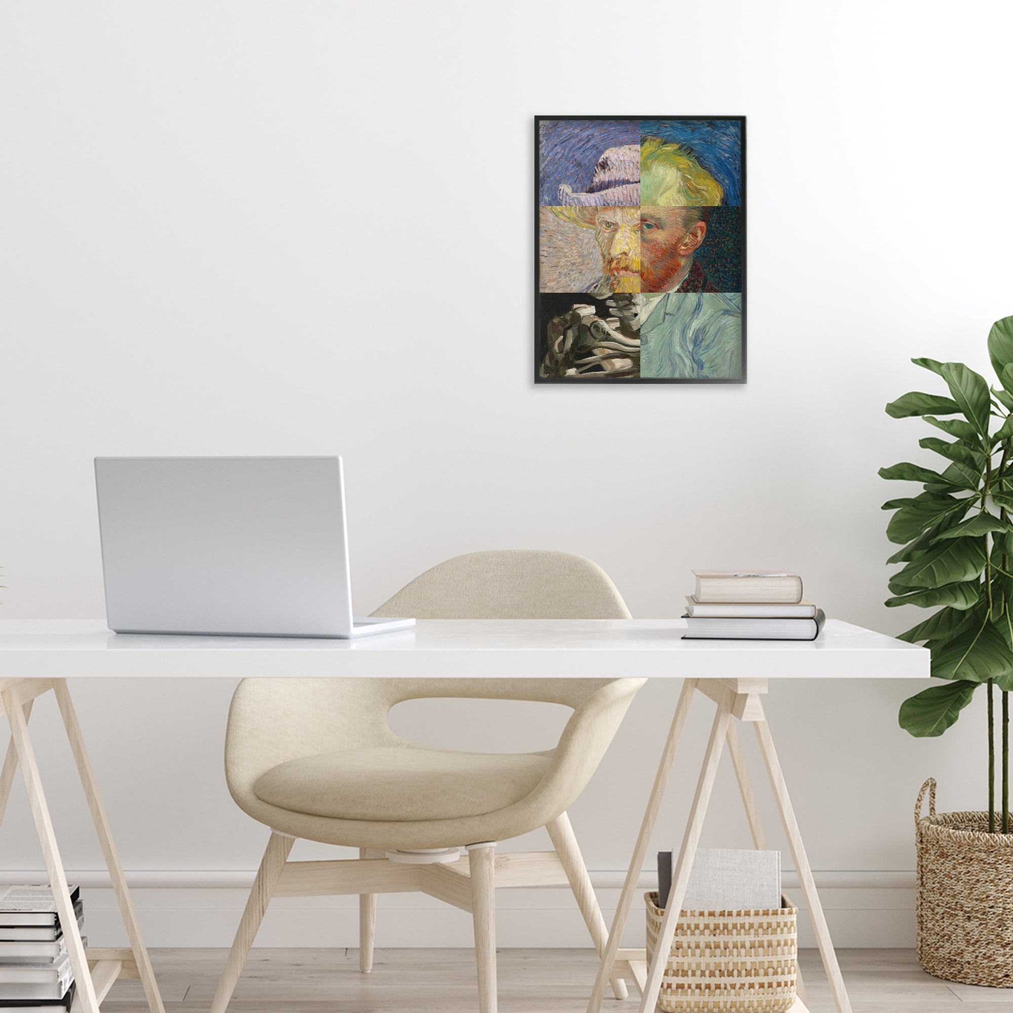 Collaged Van Gogh Portraits Black Framed Giclee Art, design by Masters Redux
