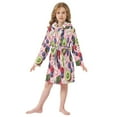 thumbnail image 6 of FORMRS Niños Bathrobe Unisex Hooded Robe Soft Plush Pajamas Sleepwear, Size 2-3T, Pink Kiwi, 6 of 7