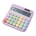 thumbnail image 4 of Calculadora de escritorio CUTICAT Calculadora mecánica de oficina con energía solar 12 dígitos color púrpura, 4 of 8