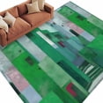 thumbnail image 6 of Green Geometric Area Rug 5x8 Washable Rug Non Slip Abstract Art Modern Painting Large Area Rug Soft Stainresistant Indoor Floor Carpet for Living Room Bedroom Home Office Dining Room Nursery, 6 of 8