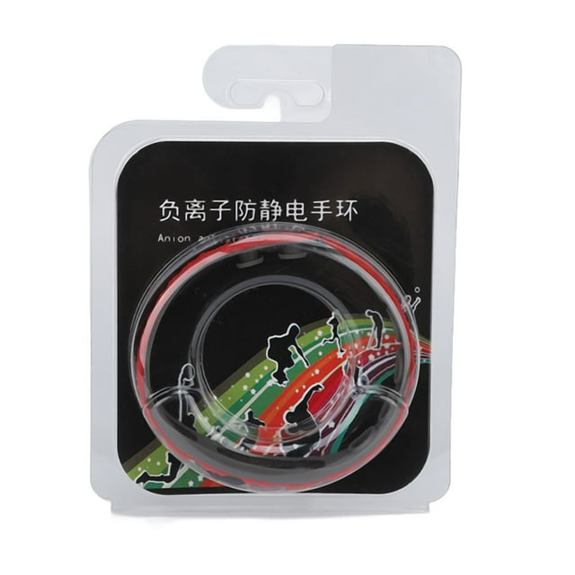 Pulsera de silicona para eliminar la electricidad estática, inalámbrica, con iones negativos, para hombres y mujeres, color rojo.