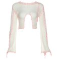 thumbnail image 1 of Women's Knit Cropped Sweaters Fashion Hollow out Knitted Sweater Irregular Hem Long Sleeves Crop Pullover All-match Tops L, 1 of 4