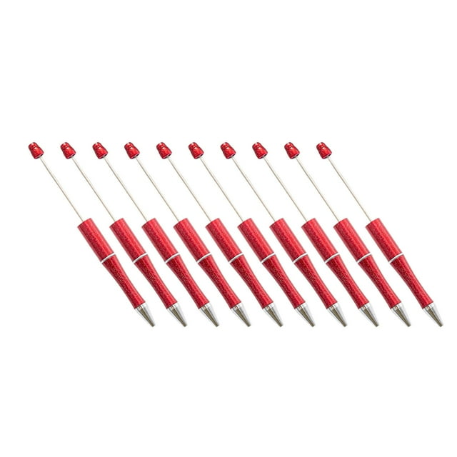 Kit de 10 bolígrafos con cuentas para hacer tú mismo, bolígrafo para tomar notas y escribir, regalo Rojo oscuro