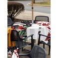 thumbnail image 4 of Outdoor Tablecloth with Umbrella Hole and Zipper, Black Snowman Christmas Square Table Cloth 60x60 Inch Waterproof Tablecloth, Xmas Snowflake Birds Berry Winter Picnic Table Cover for Patio Camping, 4 of 7
