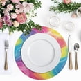 thumbnail image 4 of Ryvnso Rainbow Illustration Round Plate Mats Dining Table Placemat Set of 4 for Holiday Decoration, 4 of 7