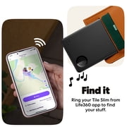 Life360 Tile Starter Pack – 1 Mate & 1 Slim Bluetooth Trackers for Keys, Wallets, Phones – iOS & Android (Black)
