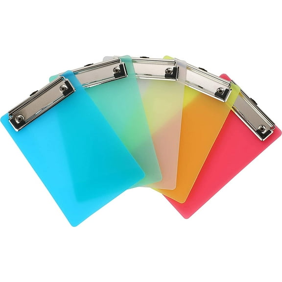 5 PackMini Clipboards, 4.7x7.3 Inch Portable Plastic Clipboards for Receipts & Orders, Ideal for Warehouse, Office, School & Outdoor Work