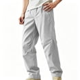 thumbnail image 2 of Men's and Big Lightweight Hiking Pants UPF 50+ Summer Loose Breathable Elastic Waist Outdoor Softshell Pants for Fishing Golf Travel Size 4XL Gray, 2 of 7