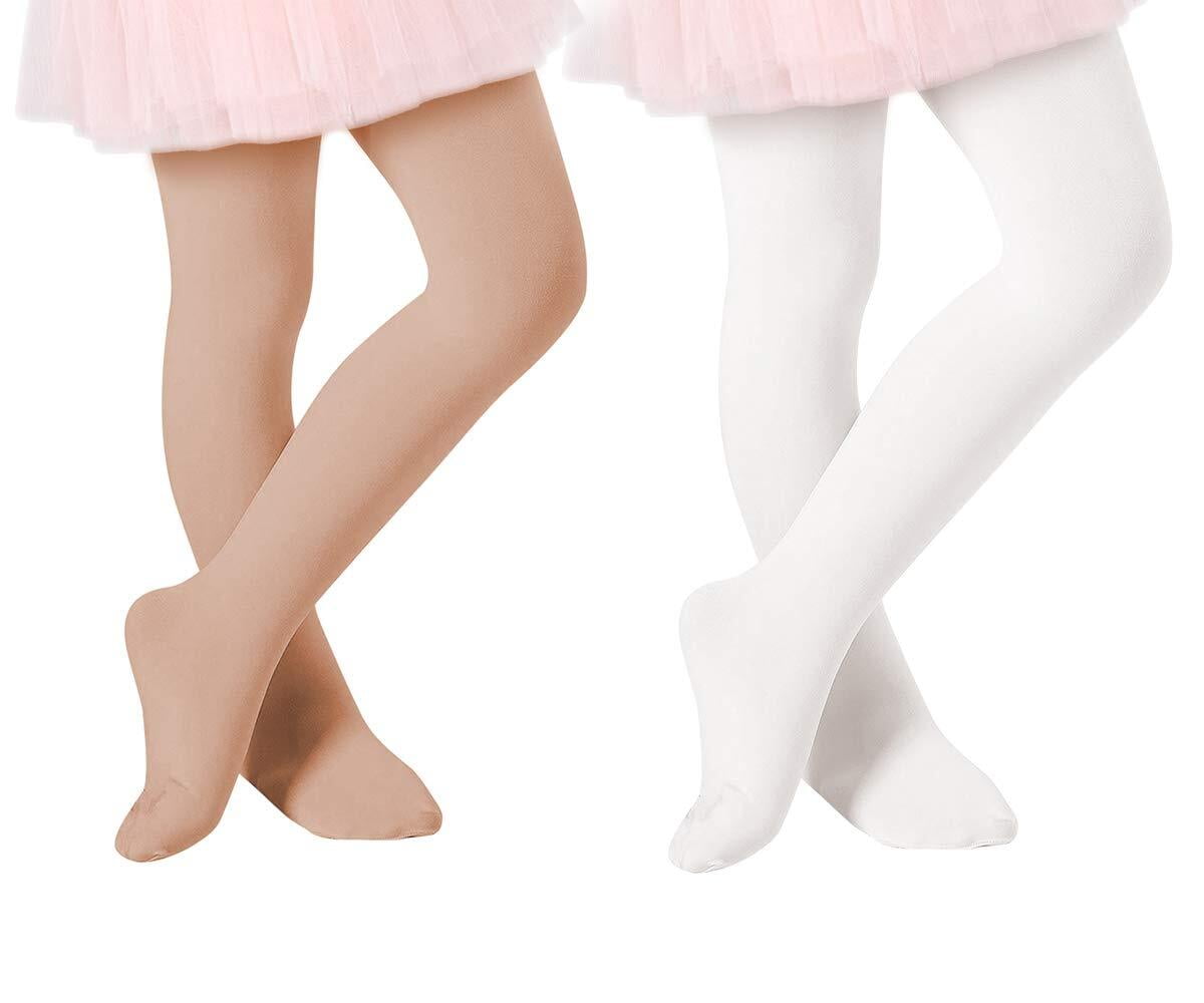 Zando 2 Pack Toddler Girls Tights 4t Ultra Soft Pro Footed Tights for