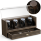 thumbnail image 2 of Organizador de caja de reloj Timcorr de madera de nogal con tapa acrílica grande, 2 of 8