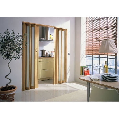 LTL Home Products HSMETRO3280BETQ Spectrum Metro Frosted Plexiglas Accordion Folding Door, 36 x 80 Inches, Beech Turquoise