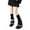 czb# Black398, variant on CUZIBR Fluffy Socks Classic Striped Leg Warmers Star Pattern Knee Length Warm Socks Fashionable Footless Boot Sleeves Casual Breathable Socks,Black,One Size