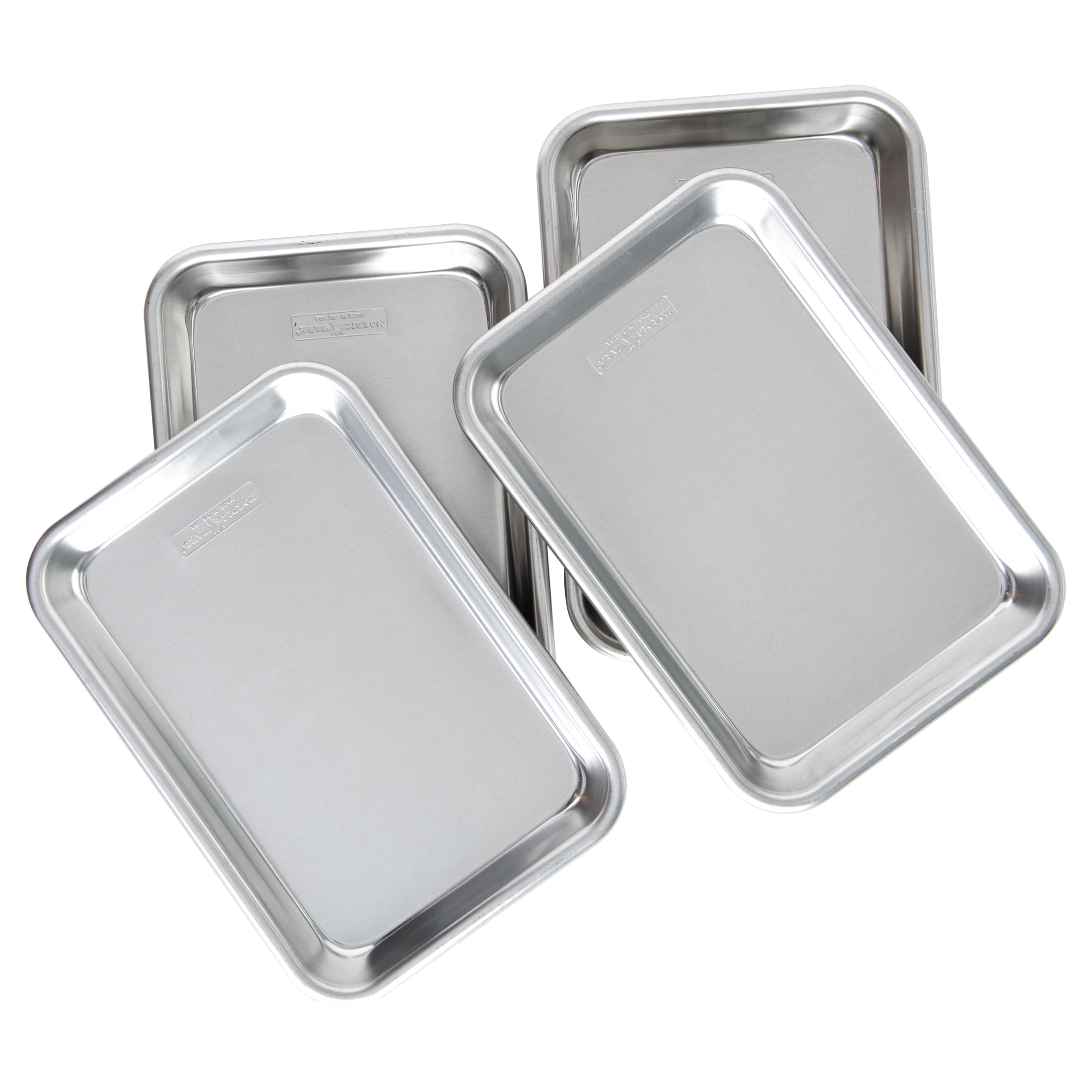 Nordic Ware Naturals Aluminum Quarter Sheets, 3 Pack, Silver, 12.1 x 8.8  x 1.1