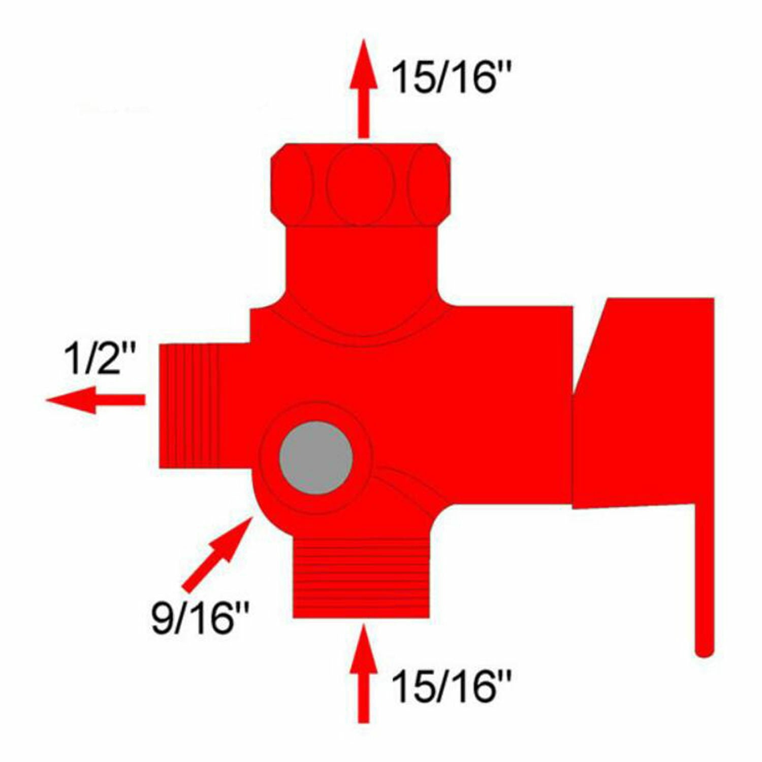 Tachi Bidet Sprayer T-Adapter Brass 7/8 Inch Bidet Attachment with Hot Cold Mixing Valve