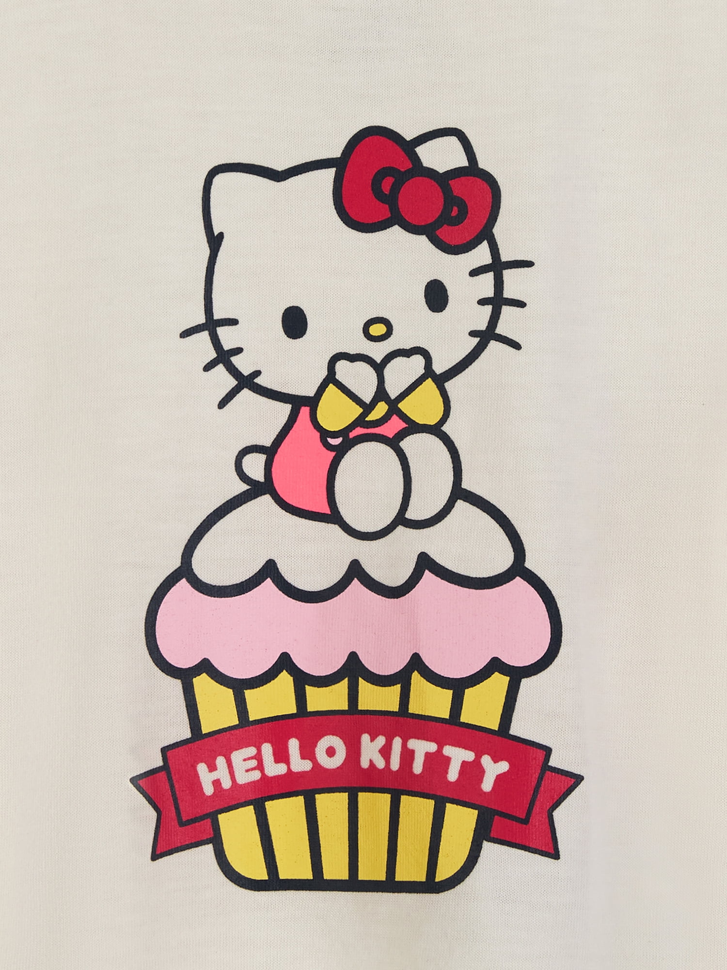 Hello Kitty x Wonder Nation Girls Short Sleeve Top and Sleep Pants Pajama Set, 2-Piece, Sizes 4-18