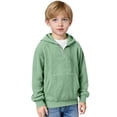 thumbnail image 5 of Boys Quarter Zip Hoodies Waffle Knit Kids Long Sleeve Hooded Sweatshirts Teens Pullover Tops Clothes Boys Lightweight Jacket, 5 of 6