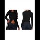 thumbnail image 3 of Suéter Corto Informal de Larga con Cuello Halter, Botones y Abertura Frontal para Mujer Negro XL, 3 of 7