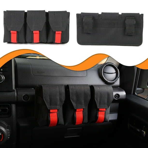 CheroCar Storage Organizer Passenger Grab Handle Bag for Jeep Wrangler TJ JK JL & Jeep Gladiator