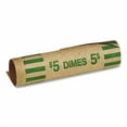thumbnail image 2 of Gunshell Crimped-End Coin Wrapper, Dimes, $5.00, Kraft/Green, 1,000/Carton | Bundle of 5, 2 of 5