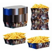 24 Pcs Mandalorians Party French Fry Box for Anime Theme Birthday Party Supplies Decor,Girls Kids Birthday Game Party Kraft Paper Gift Bag Decoration