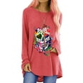 thumbnail image 1 of MAWCLOS Femmes Longline Haut Bas Ourlet Quotidien Crâne Imprimé Tunique Blouse Rouge XL, 1 of 3