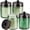 ORB, variant on Sage Green Glass Apothecary Jar, Qtip Holder Metal Lid & Stickers, Bathroom Qtip Holder Storage Canister, Farmhouse Decor for Cotton Balls, Swabs, Round Pads, Bath Salt, Floss, Gold 1 Pack