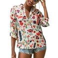 thumbnail image 1 of Sonducket Blusa informal con botones de manga larga y estampado de gasa para mujer Prendas para la parte del cuerpo Blanco L, 1 of 6