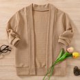 thumbnail image 3 of Toddler Baby Girls Fashion Cardigan Sweater New Kids Girls Open Front Cardigan Sweaters Long Sleeve Cable Knit Fashion Clothes with Pockets Khaki 3 Years, 3 of 6