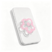 GJX Cute Transparent Daisy Flower Shape Design Mobile Phone Grip Multi Functional Collapsible Stand Holder for Smartphone Tablet Cell Phone Accessory (Pink)