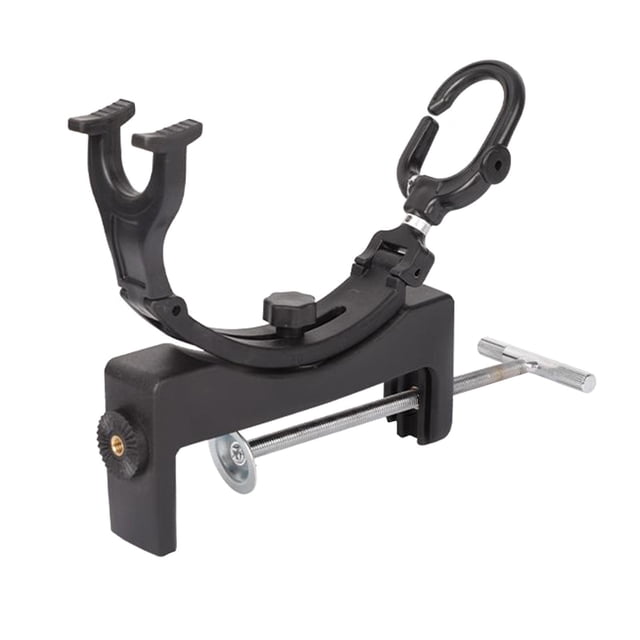 Soporte para caña de pescar, bote de apoyo, giratorio 360 grados, engranaje ajustable, clip portátil de nailon para exteriores, soporte para caña