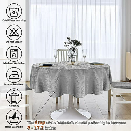 Solid Textured Round Tablecloth Modern, 48in Round Tablecloth