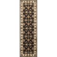 thumbnail image 1 of HomeRoots 353601 2 ft. 2 in. x 7 ft. 11 in. Runner Polypropylene Black & Ivory Area Rug, 1 of 1