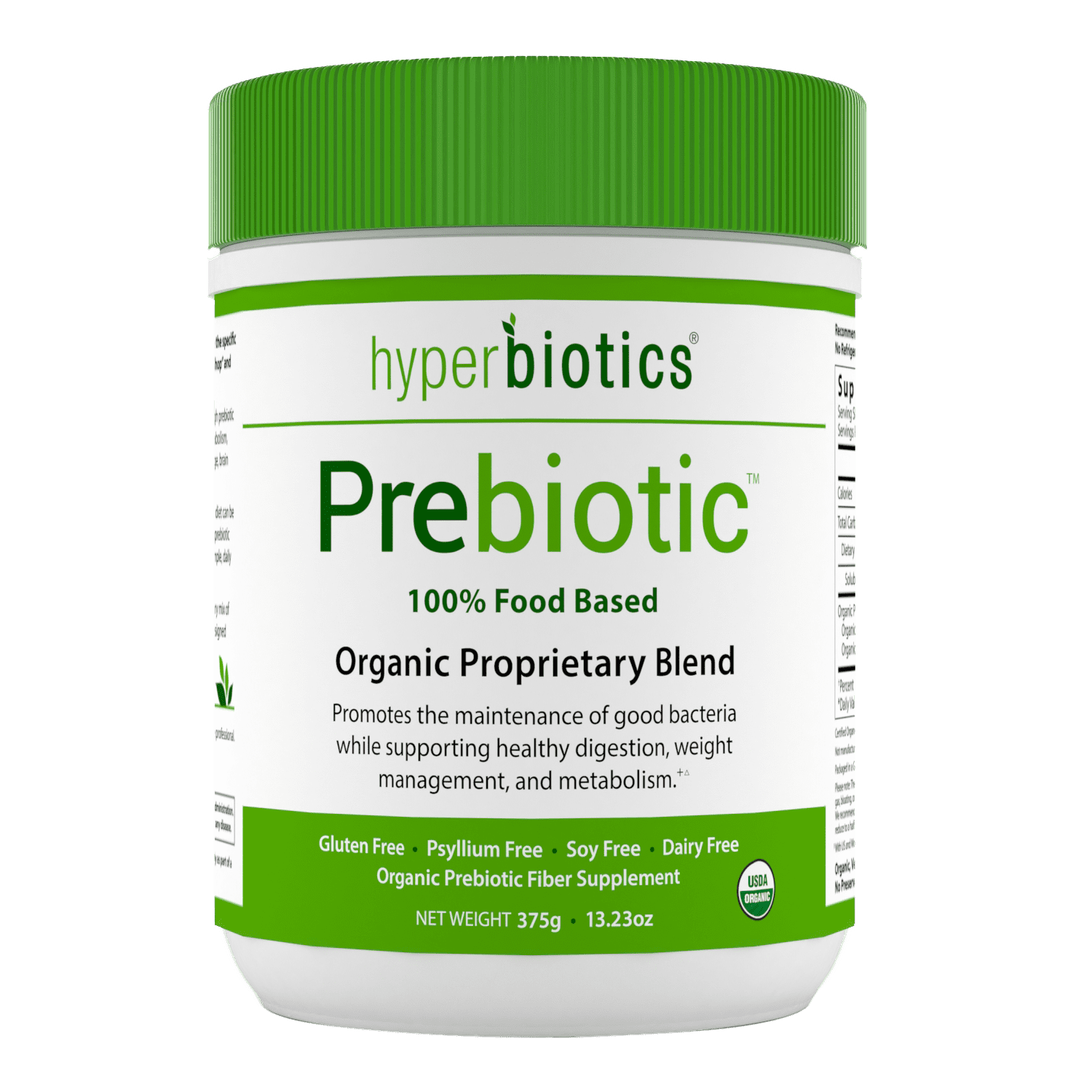 Hyperbiotics Organic Prebiotic Fiber Blend - 100% Food Based - Supports Metabolism, Weight Management, & Healthy Bacteria - 13.23 Oz