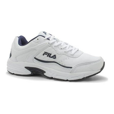 Fila Men's Memory Sportland White/Fila Navy/Metallic Silver Ankle-High Leather Running Shoe -