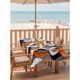 thumbnail image 2 of Outdoor Table Cloth with Umbrella Hole and Zipper, Abstract Stripes Waterproof Rectangle Tablecloth 54"x80", Retro Modern Orange Black Gray Lines Washable Table Cover for Outside Party Patio Picnic, 2 of 8