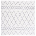 thumbnail image 2 of SAFAVIEH Berber Feride Geometric Shag Area Rug, Ivory/Light Gray, 6'7" x 6'7" Square, 2 of 11