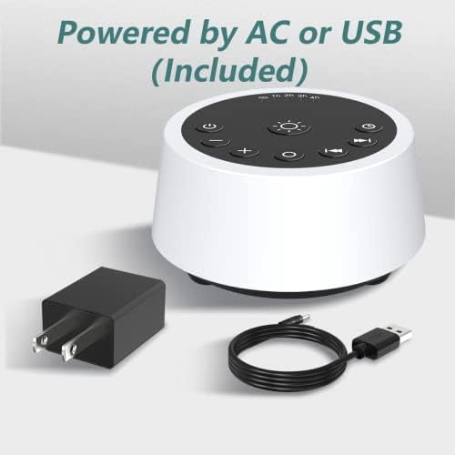 Sound Machines with 10 Colors Night Light 25 Soothing Sounds and Sleep White Noise Machine 32 Volume Levels 5 Timers Adjustable Brightness Memory Function for Adults Kids Baby Black
