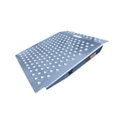 MotoProducts Aluminum Portable Shed Ramp with Punch Plate Surface 750 lb Weight Capacity for Mowers, ATVs, and Heavy Equipment