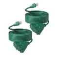 thumbnail image 1 of Cable de extensión DEWENWILS de 25 pies verde para exteriores Tri-Tap 16/3 SJTW, 1 of 7