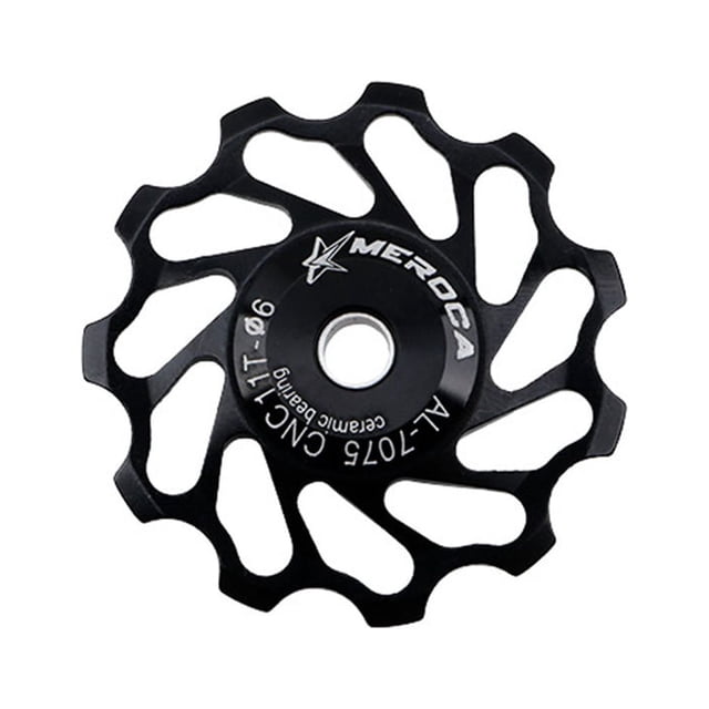 Guardoinrt Wear-resistant Rear Derailleur Ceramic Bearing Wheel Positive/Negative Tooth Guide Mountain Road Bike Parts Black 11T 1Set