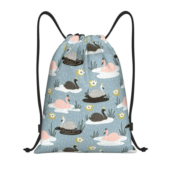 Coaee Swan Princess On Lake for Drawstring Backpack, Gym Drawstring Bag, Sports Sackpack for Sport Trip Yoga for Women Men-Medium