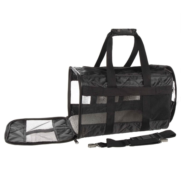 Sherpa Deluxe Airline Approved Soft Sided Dog & Cat Carrier, Black, Large, 1 Count