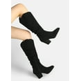 thumbnail image 2 of Pennysue Women's Knee-High Booties Black Mid Chunky Heel Slouchy Boots With Side Zippers Boots 8M, 2 of 5