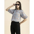 thumbnail image 4 of Moomaya Womens Oversize Viscose Tunic Top, Lantern Sleeves Summer Top, 4 of 8
