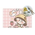 thumbnail image 4 of XMXY Woven Placemats Set of 6 PCS, Cartoon Cat Beautiful Girl Table Mats Washable Heat Resistant Placemats, 4 of 6